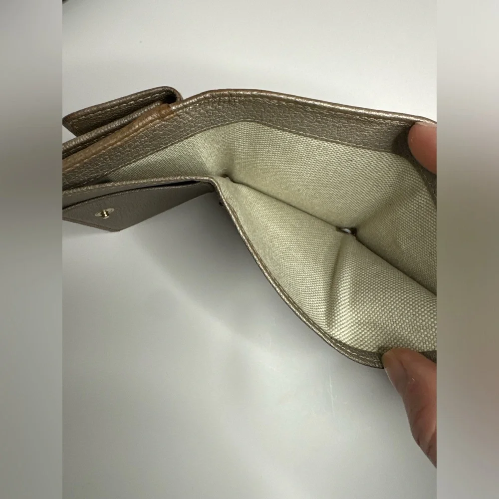 💖 #175 Jimmy Choo Nemo Star Studded Metallic Leather Tri-fold Compact Wallet